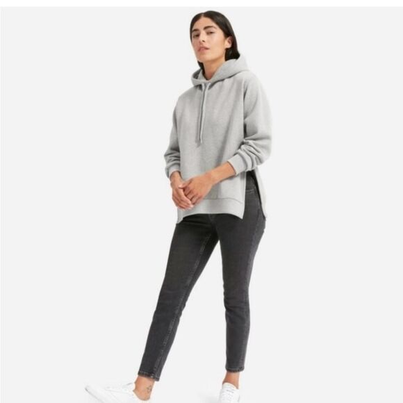 Everlane Heather Gray Hoodie Sweater Side Slit Size S - Picture 1 of 13